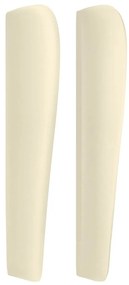 Cabeceira cama c/ abas couro artificial 147x23x118/128 cm creme