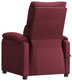 Poltrona de massagens elétrica reclinável tecido vermelho tinto