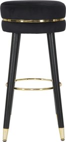 BANCO DE BAR PARIS Ø 35X74 CM PRETO E DOURADO