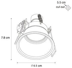 Conjunto de 6 Focos Embutidos Pretos GU10 35mm IP44 - Dept Moderno