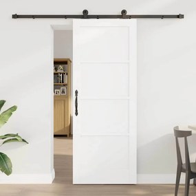 Porta Deslizante vidaXL com Conjunto de Hardware 'ORKDAL'Branca em Mad
