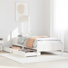 Cama sem colchão 90x190 cm madeira de pinho maciça branco