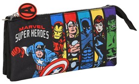 Malas para Tudo Triplas The Avengers Super Heroes Preto (22 X 12 X 3 cm)