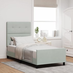 Cama vidaXL Cinza-claro 90x200 cm Veludo