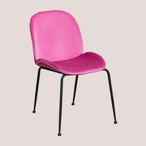 Pack de 4 Cadeiras em Veludo Pary Ameixa Rosa & Negro - Sklum