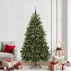 vidaXL Árvore de Natal Artificial Verde 210 cm PVC e Metal