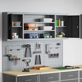 Conjunto de Armário de Ferramentas e Painel de Ferramentas de 6 Peças