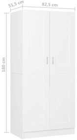 Roupeiro 82,5x51,5x180 cm contraplacado branco