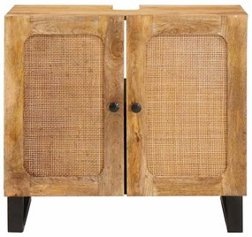 vidaXL Armário para Pia de Banheiro com porta Castanho 62 x 33 x 58 cm