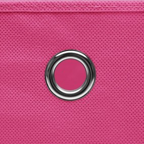 Caixas de arrumação 4 pcs 32x32x32 cm tecido rosa
