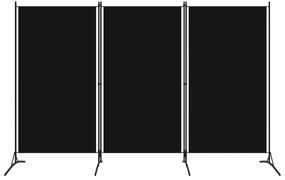 Divisória de quarto com 3 painéis 260x180 cm preto