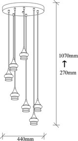 Candeeiro Chandelier Alaaddin – Preto – 44 x 44 cm