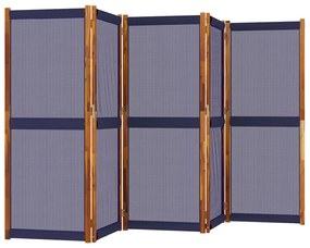 Divisória/biombo com 5 painéis 350x180 cm azul escuro