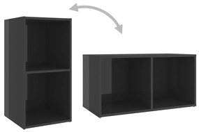 Móveis de TV 2 pcs 72x35x36,5 cm contraplacado cinza brilhante