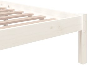 Estrutura de cama 200x200 cm madeira maciça branco