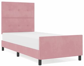 Estrutura de Cama vidaXL Rosa 90x200 cm Veludo