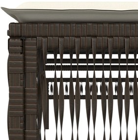 Espreguiçadeiras com almofadões 2 pcs vime PE castanho
