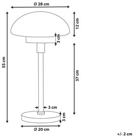 Candeeiro de mesa metal preto branco e dourado MINIJA Beliani