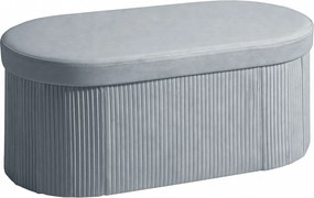 HOMCOM Puff de Arrumação 72 L 76x38x35 cm Estofado em Veludo Baú de Arrumação Suporta 120 kg Cinzento Escuro | Aosom Portugal