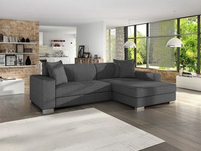 Sofá de canto Kingsport 106, Cama com arrumação, 262x178x75cm, 159 kg, Pernas: Plástico