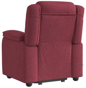 Poltrona de massagens reclin. elevatória tecido vermelho tinto