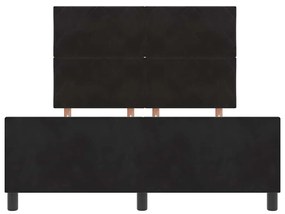 Cama vidaXL Preta 140x200 cm Veludo