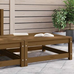 vidaXL Apoio de pés p/ jardim 70x70x30 cm pinho maciço castanho-mel