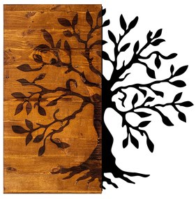 Acessório Decorativo de Parede Agac – Nogueira e Preto – 58 x 58 cm
