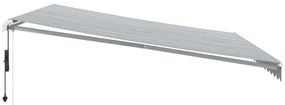 Toldo retrátil automático com LED 450x350 cm antracite/branco
