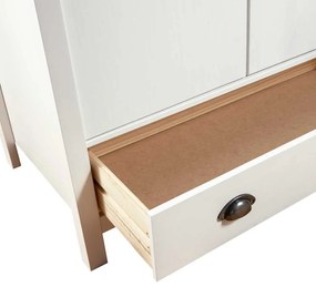 Roupeiro 2 portas Hill 89x50x170 cm pinho maciço branco