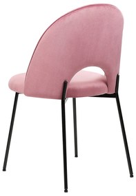 Conjunto de 2 cadeiras de jantar em veludo rosa COVELO Beliani