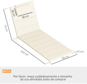 Conjunto de 2 Almofadas para Espreguiçadeira Dobráveis Almofadas para
