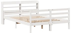 Estrutura cama c/ cabeceira 135x190 cm pinho maciço branco