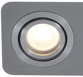 Conjunto de 6 focos embutidos arredondados cor de chumbo GU10 50mm ajustáveis IP44 2-Lights - Alberto Moderno