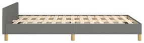 Estrutura de cama sem colchão 120x200 cm tecido cinzento-escuro