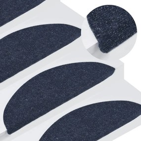 vidaXL Tapetes de escada adesivos 15 pcs 56x17x3 cm azul