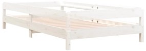 Cama empilhável 90x200 cm madeira de pinho maciça branco