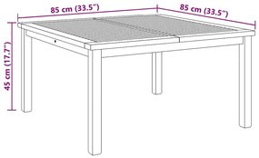 Mesa de centro Castanho 85 x 85 x 45 cm Madeira de teca sólida