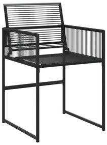 15 pcs conjunto de jantar p/ jardim vime PE preto