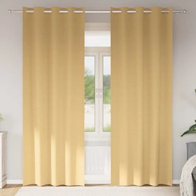 vidaXL Cortinas com cortinas 2 pcs Bege 245 x 140 cm Poliéster