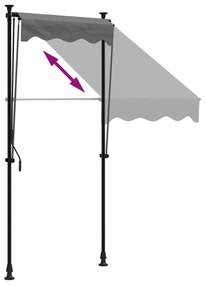 Toldo retrátil 100x150 cm tecido e aço antracite