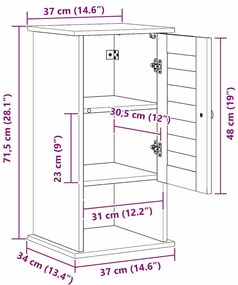 Gabinete de Banheiro Suspenso Branco 37 x 34 x 71.5 cm