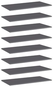 Prateleiras para estante 8 pcs 80x40x1,5cm contraplacado cinza