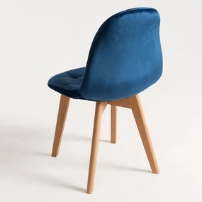 Pack 6 Cadeiras Kelen Veludo - Azul