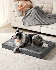 Cama ortopédica para cães, 105 x 73 x 10 cm, tamanho XL Cinzento
