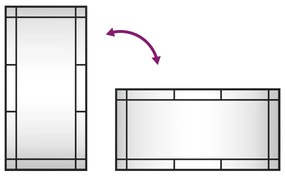 Espelho de parede retangular 40x80 cm ferro preto