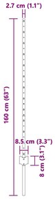 Postes de Cerca 44 pcs Prateado 50 x 1.2 m Aço Galvanizado