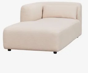 Módulo Chaise Longue Esquerdo Para Sofá Modular Fogler Tecido Pele De Borrego Bege Creme - Sklum