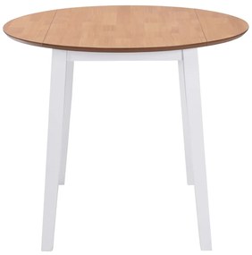 Mesa de jantar com abas rebatíveis redonda MDF branco