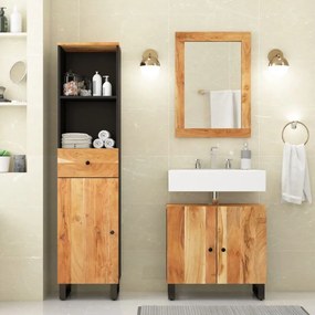vidaXL 3 pcs conjunto de móveis p/ casa de banho acácia maciça